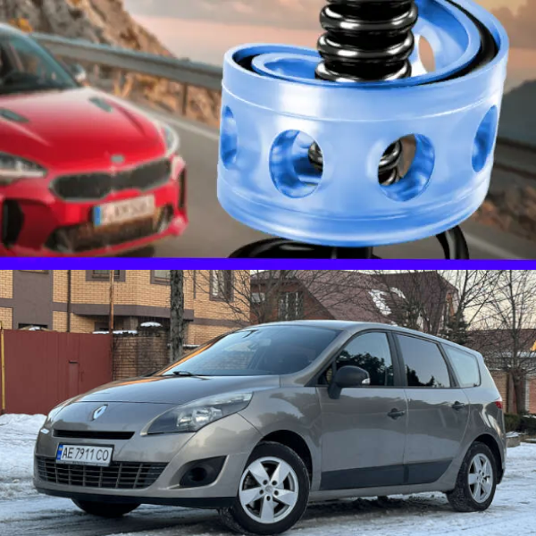 Автобафери силіконові на передні пружини Renault Scenic 2009-2012 (проставки, подушки пружини)
