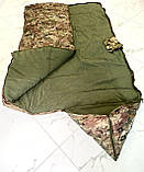 Спальний мішок з підігрівом від павербанку 100х243см. Спальник теплий до -30 з флісом та синтепоном. Мультикам, фото 5