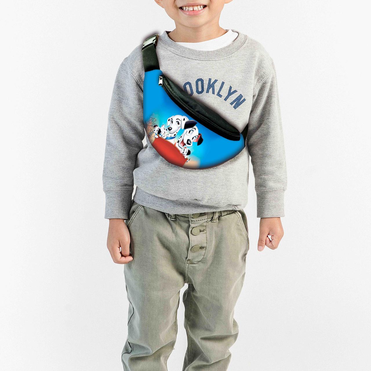 Сумка-бананка дитяча 101 далматинец  ,32х15см,сумка для хлопчика через плече (0323), фото 1