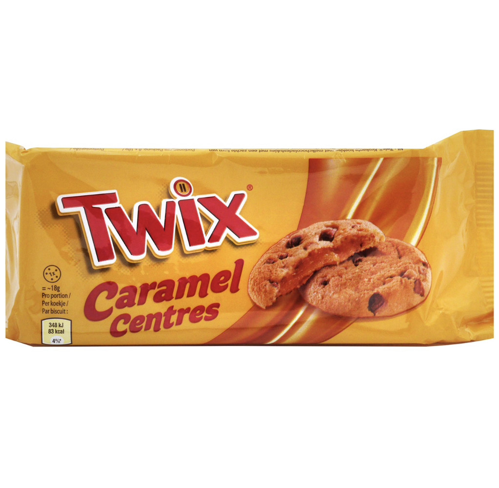 Twix Cookies Caramel Centres Печиво з карамеллю і шоколадом 144g, фото 1