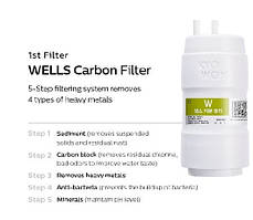 Змінний фільтр Wells Carbon W для корейських фільтруючих систем Wells Kyowon