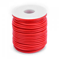Шнур Резиновый Синтетический полый, Цвет: Красный, Размер: Толщина 2мм, Отверстие около 1мм, 50м/катушка