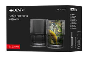 Набір склянок низьких Graphite ARDESTO 200 мл, 2 шт., скло, фото 4