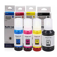 Совместимые чернила для EPSON L3101 (C11CG88402), краска комплект, 4 цвета, флаконы 4х70мл, Refill Ink