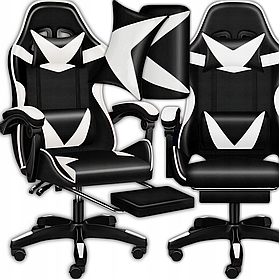 Ігрове геймерське компютерне крісло з підставкою для ніг Gordon M1 G265 +масажні подушки