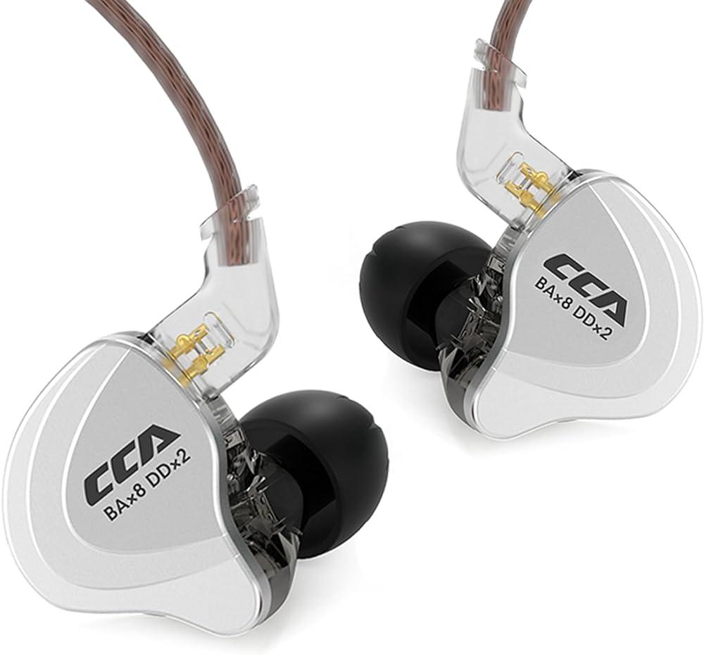 Навушники CCA C10 дротові без микрофону Оригінал Чорний з сріблом