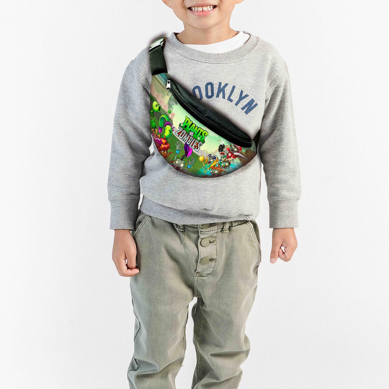 Сумка-бананка дитяча рослини проти зомбі "Plants vs Zombies" ,32х15см,сумка для хлопчика через плече (0329), фото 1