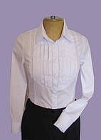 Белая блузка "Шанель" со вставкой на груди