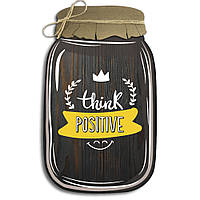 Декоративная деревянная табличка «Банка» "Think positive"