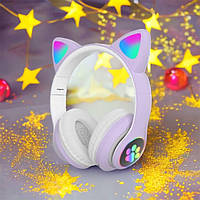 Бездротові навушники LED з котячими вушками CAT STN-28. PD-555 Колір: фіолетовий