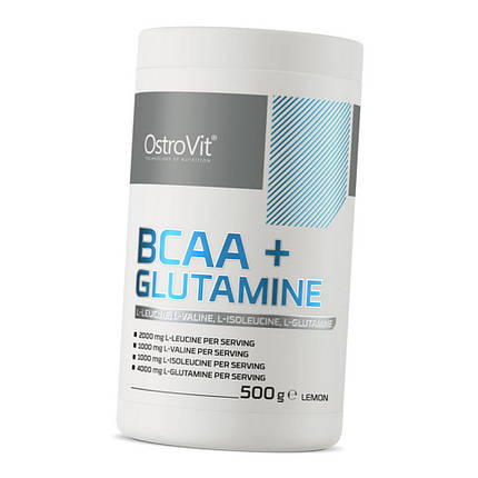 BCAA + Глютамін OstroVit BCAA + Glutamine 500 г Лимон, фото 3