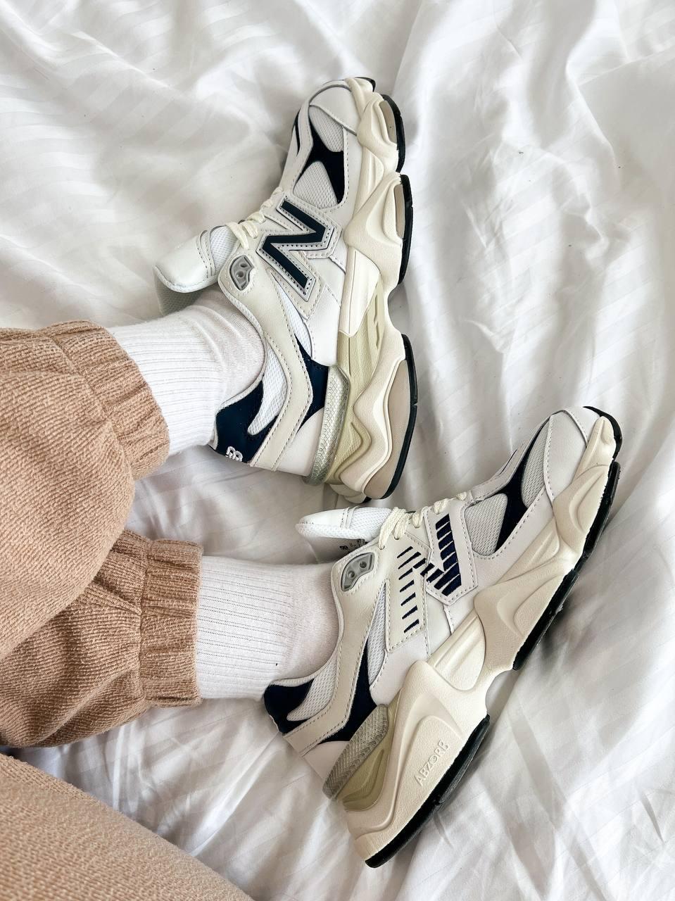 New Balance 9060 White Navy чоловічі кросівки білі (12904)