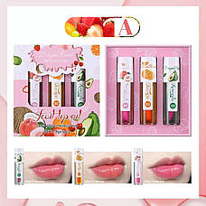 Набір олійок-тінтів для губ із 3-х шт. Dragon Ranee fruit lip oil (палітра А), 3х8 гр