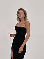 Жіноча чарівна та приваблива сукня, 42-44, 44-46, чорний, креп дайвінг.