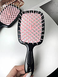 Гребінець для волосся Чорний зі світло-рожевим "Super Brush" в пакеті