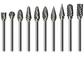 Фрези по металу твердосплавні 10 шт шарошки Lex lxascc10