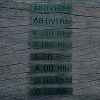 Нагрудная нашивка (патч \ планка \ шеврон) группа крови (от 1- до 4+) цвета олива