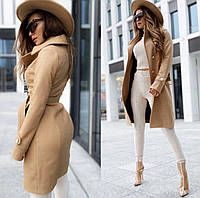 Женское модное пальто кашемир+подклад 50-52,54-56 черный,бежевый