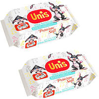Детские влажные мягкие салфетки 120 шт с клапаном для тела без запаха UNIS 331734