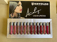 Набор помад kryolan liquid lipstick матовый 12 шт, Набор помад kryolan liquid lipstick aroma lady 12 шт