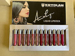 Набір помад kryolan liquid lipstick матовий 12 шт., Набір помад kryolan liquid lipstick aroma lady 12 шт.