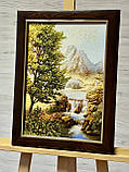 Картина пейзаж з бурштину " Гірська річка ", фото 2
