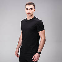 Мужская футболка базовая однотонная черная Pobedov Nebo