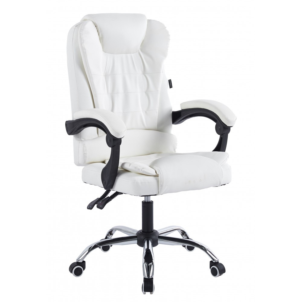 Офісне крісло операторське для персоналу Bonro BN-6070 крісло для офісу комп'ютерне біле крісла офісні