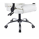 Офісне крісло операторське для персоналу Bonro BN-6070 крісло для офісу комп'ютерне біле крісла офісні, фото 4