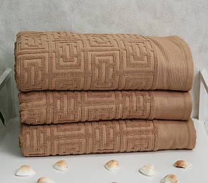 Рушник махровий 100х150 х/б щільність 550 г/м2 Labirint темний беж Туреччина