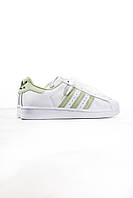 Кроссовки женские Adidas Superstar White/Green