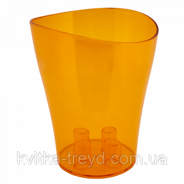 Вазон "Ніка" для орхідей 16*19см. (бурштин.) 2л, фото 1