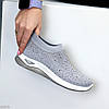 Сірі легкі текстильні жіночі кросівки у стразах колір на вибір доступна ціна, фото 6