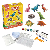 Набір дитячих іграшок своїми руками, Гіпсові предмети/іграшки динозаври, для ліплення та  розмальовок