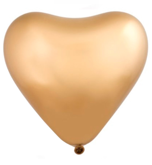 Повітряні кулі "Серце", 10 шт., Everts, золото хром, розмір - 30 см
