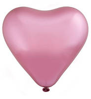 Воздушные шарики "Сердце", 10 шт, Everts, розовый хром, размер - 30 см