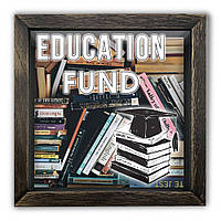 Дерев'яна копілка (скарбничка) 20*20 см "Education fund" скринька-коробка на гроші