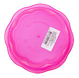 Миска пластикова 1,6 літра прозора малинова Ø 21 см h=8 см (ПолімерАгро), фото 3