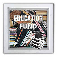 Дерев'яна копілка (скарбничка) 20*20 см "Education fund" скринька-коробка на гроші