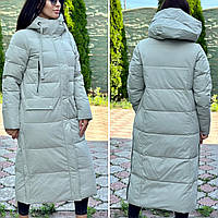 Зимове Пальто жіноче р.42/44 Водовідштовхувальна плащівка Довгий пуховик