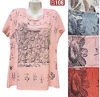 Женская футболка №В-106 микс цветов р.48-56
