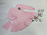 Сукня з вельвету і сумочкою для дівчинки 110 см., рожевий