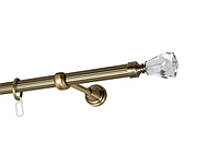 Карниз MStyle для штор металлический однорядный труба рифленая 19 мм Антик Лучетта 160 см