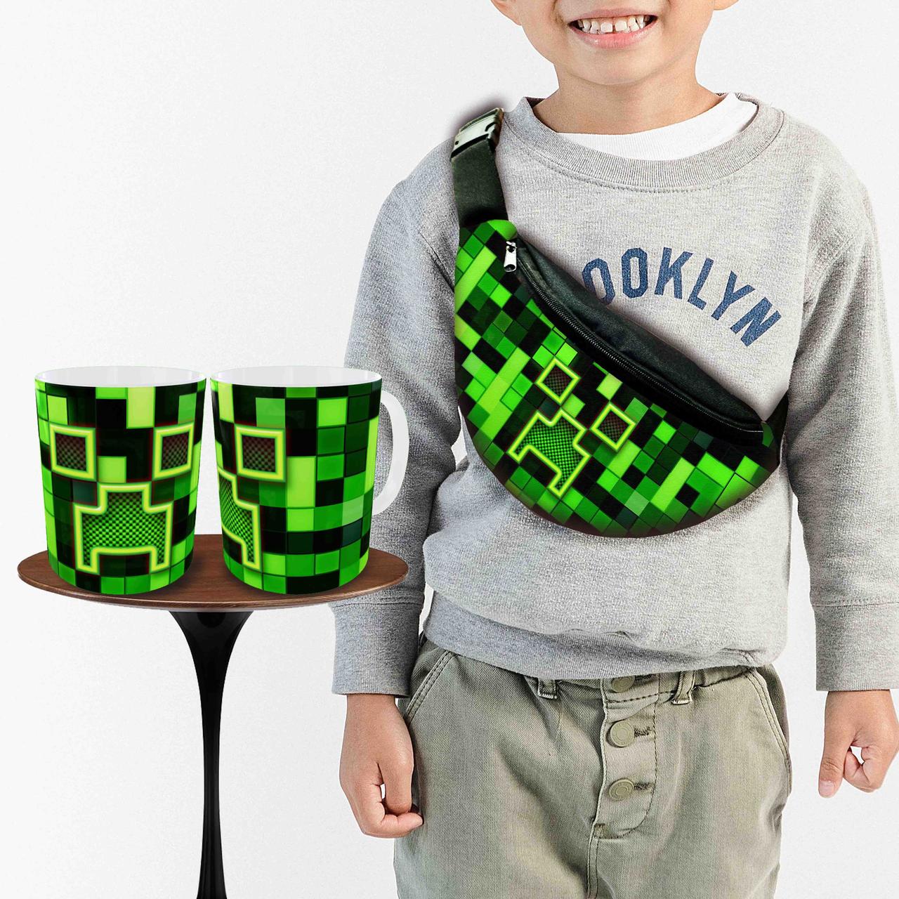 Набір: Сумка-бананка+ Кружка майнкрафт "Minecraft" дитяча з принтом (0351), фото 1