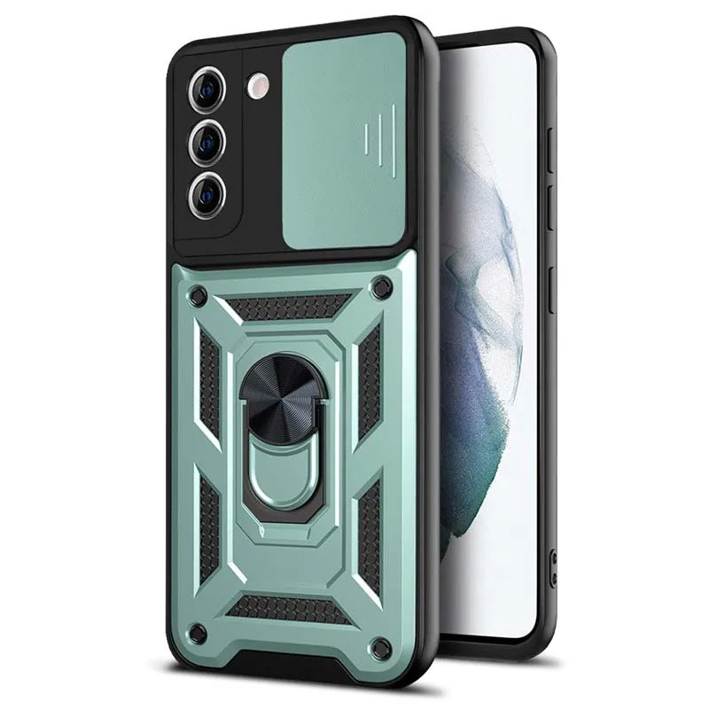 Ударостійкий чохол Camshield Serge Ring для Samsung Galaxy S21 FE Зелений, фото 1