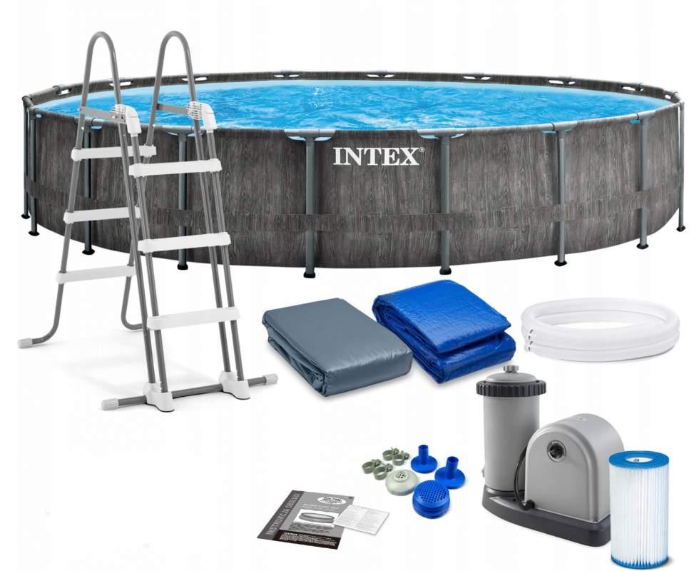 Каркасний басейн Intex 26744, 549 x 122 см (5 678 л/год, сходи, тент, підстилка)
