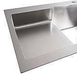 Мийка кухонна з неіржавкої сталі Platinum Handmade 78*50С R права чаша, фото 8