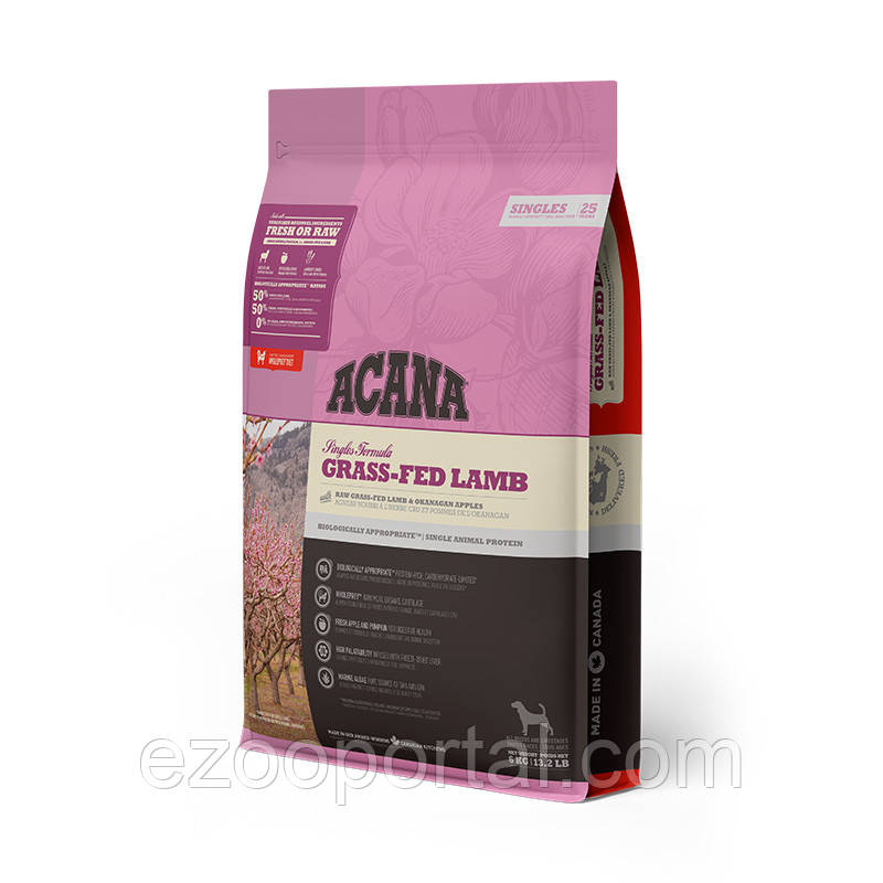 ACANA GRASS-FED LAMB 6.0KG корм для собак з ягням для чутливого травлення, фото 1