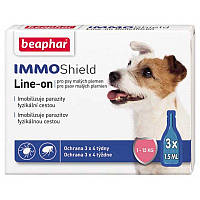 Капли от блох и клещей Beaphar IMMO Shield для собак от 1 до 15 кг 3 пипетки