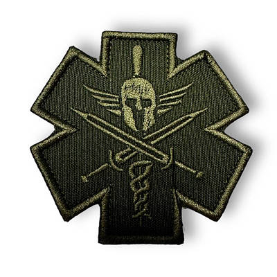 Шеврон, нашивка Парамедик хакі на ліпучці